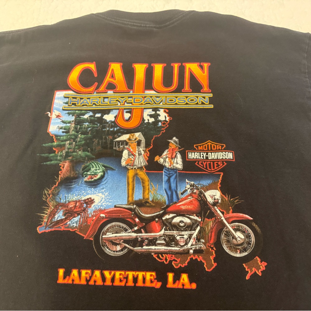 Harley-Davidson Cajun Tee - Black with Red and Orange Accents